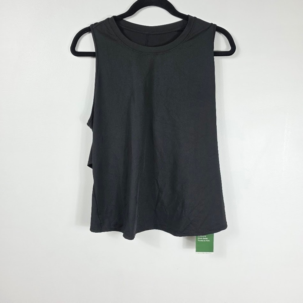 Halara Womens Med NEW Black Criss Cross Back Cutout Active‎ Tank Top Sleeveless